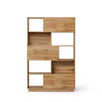 68-Inch Tall Bookcase with 8 Shelves and 2 Cabinet Doors, Brown