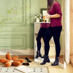 3-Tier Flip Door Shoe Cabinet with Full-Length Mirror, Holds 18 Pairs