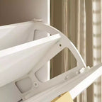 3-Tier Flip Door Shoe Cabinet with Full-Length Mirror, Holds 18 Pairs