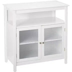 Kings Brand Furniture Peracino 2-Door Sideboard Buffet Storage Cabinet, Kitchen Accent Cabinet, White