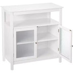 Kings Brand Furniture Peracino 2-Door Sideboard Buffet Storage Cabinet, Kitchen Accent Cabinet, White