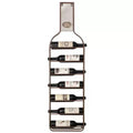 Vintiquewise Decorative Wall-Mounted 7-bottle Metal Wine Rack with Mesh Cork Catcher, Stylish Champagne, White, and Red Wine Storage