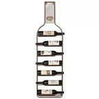 Vintiquewise Decorative Wall-Mounted 7-bottle Metal Wine Rack with Mesh Cork Catcher, Stylish Champagne, White, and Red Wine Storage