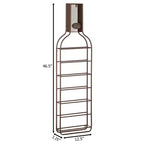 Wall-Mounted 7-Bottle Metal Wine Rack with Mesh Cork Catcher