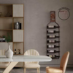 Wall-Mounted 7-Bottle Metal Wine Rack with Mesh Cork Catcher