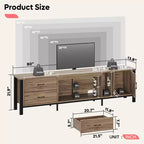 80-Inch LED TV Stand for TVs up to 90", RGB Lighting, Tempered Glass Shelves