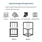 7-Piece Dining Table Set with Faux Marble Top and 6 Chairs, Iron Frame