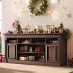 COZONY 67 in Farmhouse TV Stand for TVs up to 75, Entertainment Center with Storage Cabinets & Adjustable Shelves