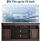 COZONY 67 in Farmhouse TV Stand for TVs up to 75, Entertainment Center with Storage Cabinets & Adjustable Shelves