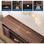 COZONY 67 in Farmhouse TV Stand for TVs up to 75, Entertainment Center with Storage Cabinets & Adjustable Shelves