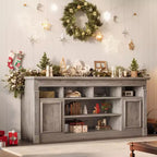 COZONY 67 in Farmhouse TV Stand for TVs up to 75, Entertainment Center with Storage Cabinets & Adjustable Shelves