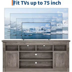 COZONY 67 in Farmhouse TV Stand for TVs up to 75, Entertainment Center with Storage Cabinets & Adjustable Shelves