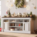 COZONY 67 in Farmhouse TV Stand for TVs up to 75, Entertainment Center with Storage Cabinets & Adjustable Shelves