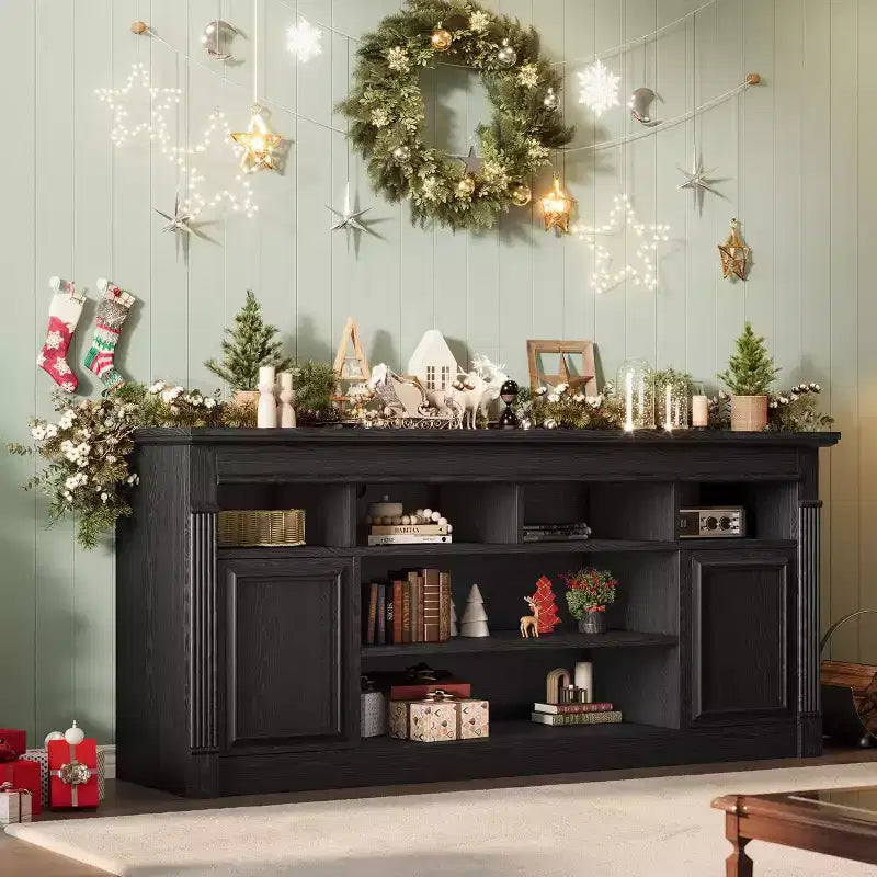 COZONY 67 in Farmhouse TV Stand for TVs up to 75, Entertainment Center with Storage Cabinets & Adjustable Shelves