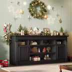 COZONY 67 in Farmhouse TV Stand for TVs up to 75, Entertainment Center with Storage Cabinets & Adjustable Shelves