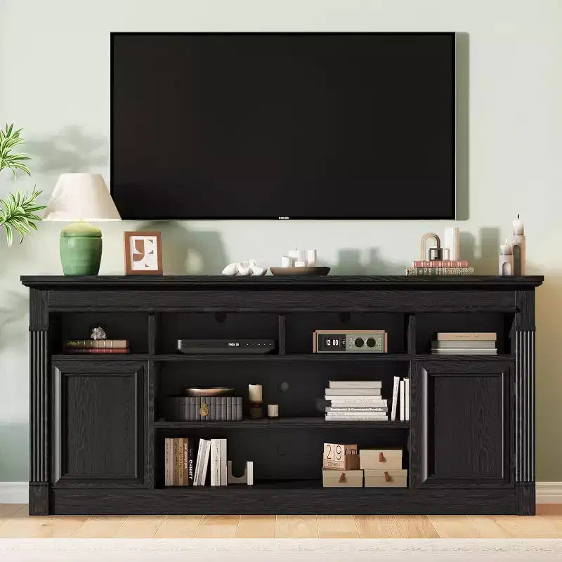 COZONY 67 in Farmhouse TV Stand for TVs up to 75, Entertainment Center with Storage Cabinets & Adjustable Shelves