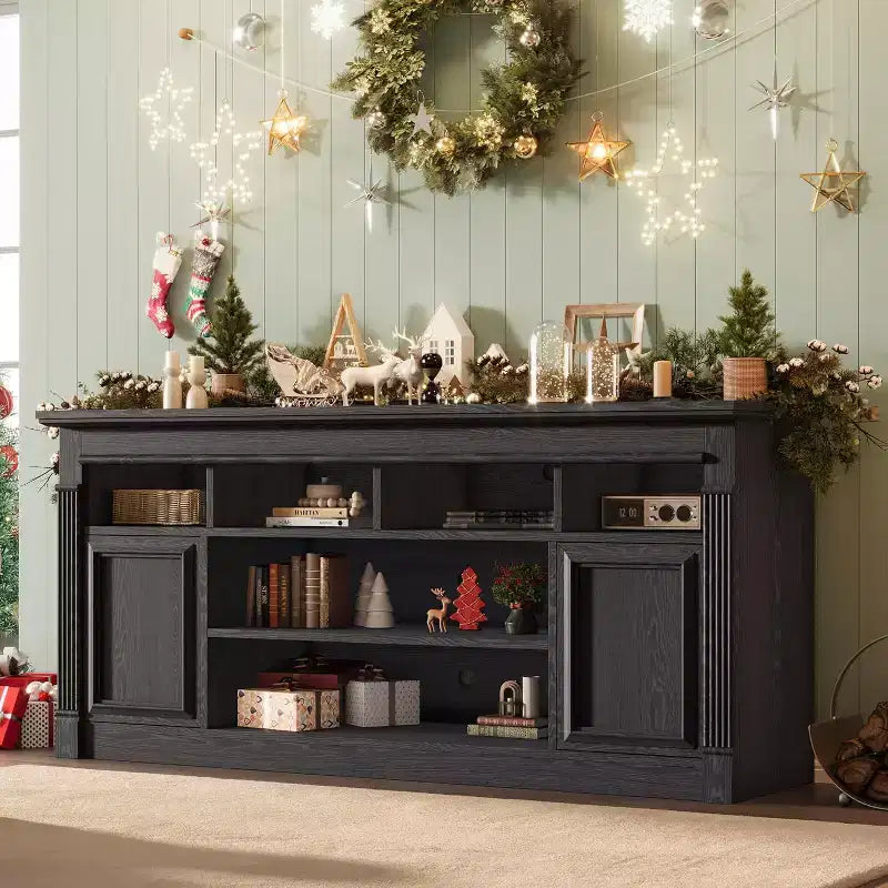 COZONY 67 in Farmhouse TV Stand for TVs up to 75, Entertainment Center with Storage Cabinets & Adjustable Shelves
