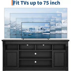 COZONY 67 in Farmhouse TV Stand for TVs up to 75, Entertainment Center with Storage Cabinets & Adjustable Shelves