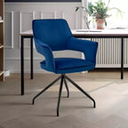 TUYOHW Velvet Accent Chair,Modern Upholstered Side Chair with Armrest,Black Wooden Legs,Lounge Chair for Living Room,Bedroom,Office