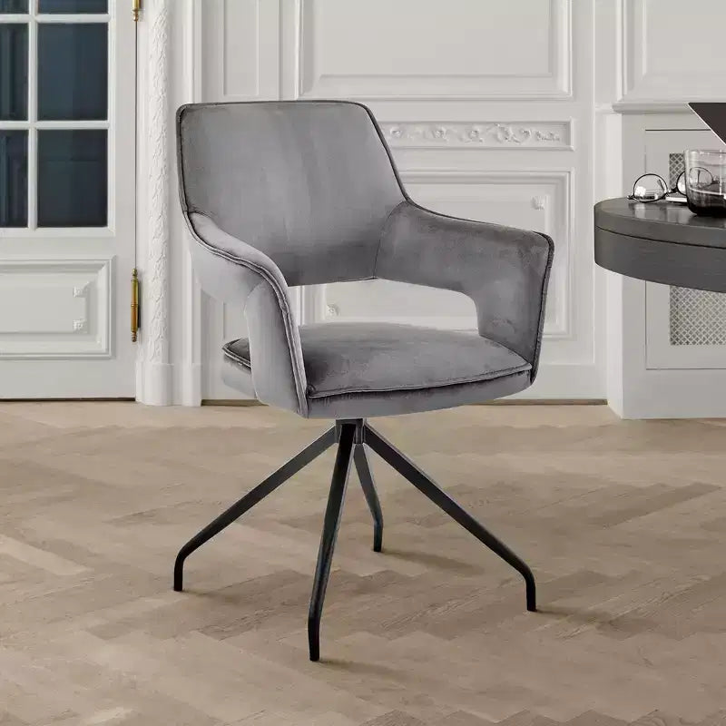 TUYOHW Velvet Accent Chair,Modern Upholstered Side Chair with Armrest,Black Wooden Legs,Lounge Chair for Living Room,Bedroom,Office