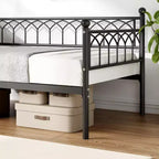 Twin Metal Daybed Frame, Sofa Bed with Steel Slats, 350 lb Capacity, Black