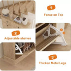 Acekool 42 Wave Panel Shoe Cabinet, Entryway Organizer with 2 Flip Drawers & Top Drawer