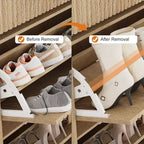 Acekool 42 Wave Panel Shoe Cabinet, Entryway Organizer with 2 Flip Drawers & Top Drawer