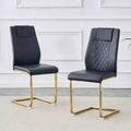 Modern Dining Chairs with Metal Legs, PU Leather Upholstered High Back Chairs, Set of 4 for Kitchen Dining Room Living Room