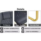 Set of 4 High Back PU Leather Dining Chairs with Metal Legs