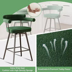 TYBOATLE Set of 2 Modern Swivel Counter Height Bar Stools with Metal Legs and Boucle Fabric Backrest