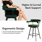 TYBOATLE Set of 2 Modern Swivel Counter Height Bar Stools with Metal Legs and Boucle Fabric Backrest