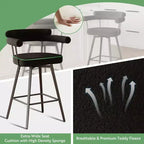 TYBOATLE Set of 2 Modern Swivel Counter Height Bar Stools with Metal Legs and Boucle Fabric Backrest