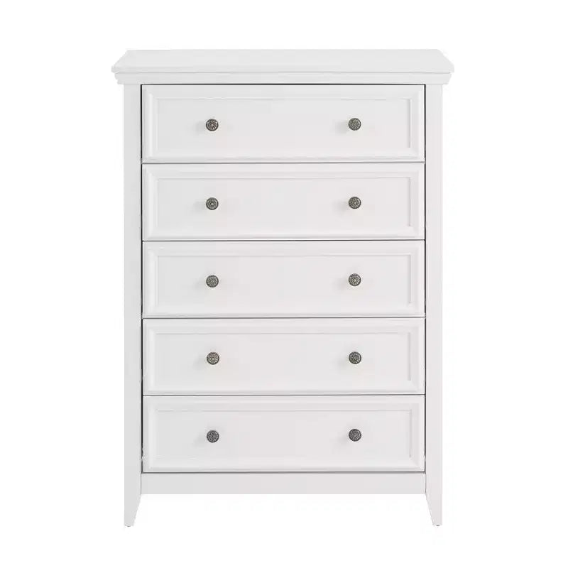 5-Drawer Dresser Chest, Farmhouse Style, Anti-Tip, for Bedroom or Living Room