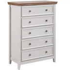 5-Drawer Dresser Chest, Farmhouse Style, Anti-Tip, for Bedroom or Living Room