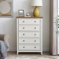 Modern 5 Drawers Dresser for Bedroom, Farmhouse 5 Chest of Drawers, Accent Dresser Organizers Storage Cabinet for Living Room, Hallway
