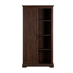 74 Tall Farmhouse Storage Cabinet, Rustic Engineered Wood Kitchen Pantry with Barn Door Style X-Door and Open Shelves - Panipeachy