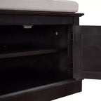 43-Inch Upholstered Entryway Storage Bench with 4 Doors and Adjustable Shelf