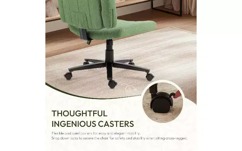 Ergonomic Swivel Office Chair, Extra-Wide Seat, Adjustable Height, Locking Casters