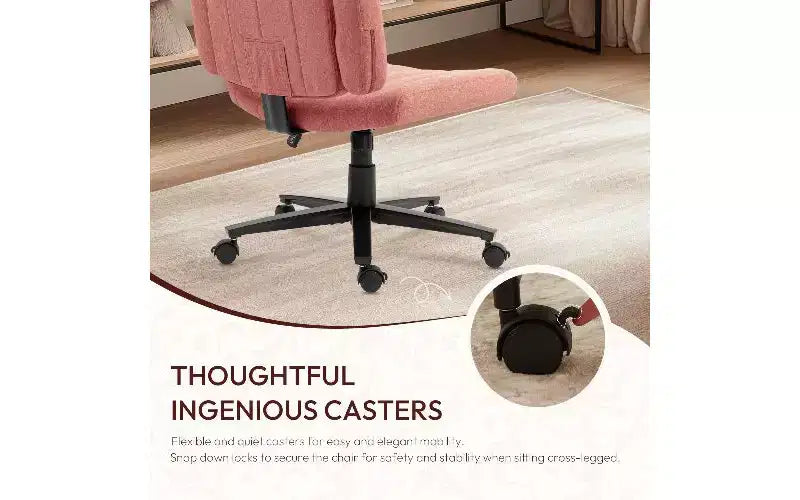 Ergonomic Swivel Office Chair, Extra-Wide Seat, Adjustable Height, Locking Casters