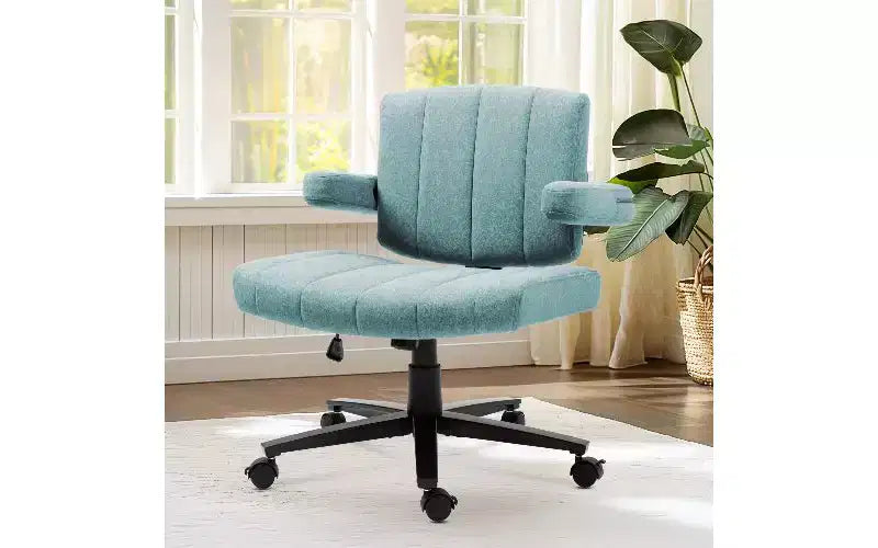 Ergonomic Swivel Office Chair, Extra-Wide Seat, Adjustable Height, Locking Casters