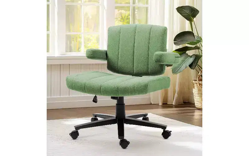 Ergonomic Swivel Office Chair, Extra-Wide Seat, Adjustable Height, Locking Casters