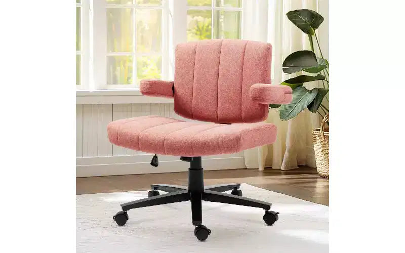 Ergonomic Swivel Office Chair, Extra-Wide Seat, Adjustable Height, Locking Casters