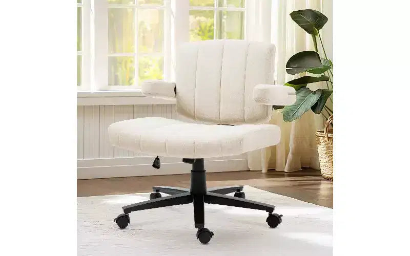 Ergonomic Swivel Office Chair, Extra-Wide Seat, Adjustable Height, Locking Casters