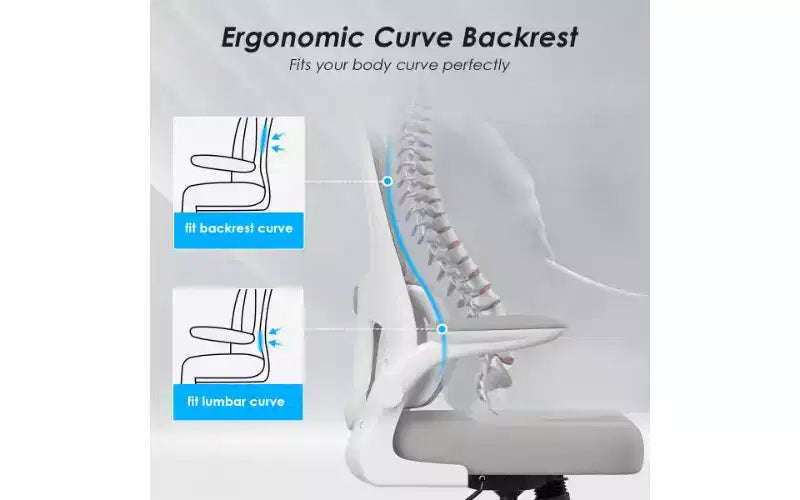 Double Mesh Ergonomic Office Chair with Flip-Up Armrests and Lumbar Support