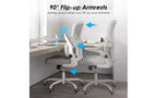 Double Mesh Ergonomic Office Chair with Flip-Up Armrests and Lumbar Support