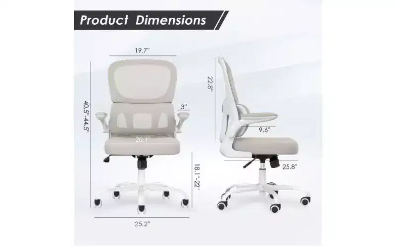 Double Mesh Ergonomic Office Chair with Flip-Up Armrests and Lumbar Support