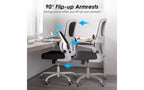 Double Mesh Ergonomic Office Chair with Flip-Up Armrests and Lumbar Support