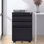 3 Drawer Mobile File Cabinet with Lock, Under Desk Metal Filing Cabinet for Home Office Letter Legal A4 Files