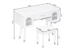 Modern Vanity Makeup Table Set with Stool, Charging Port, Glass Door
