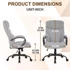 Big and Tall PU Leather Executive Office Chair, 500 lb Capacity, 360° Swivel